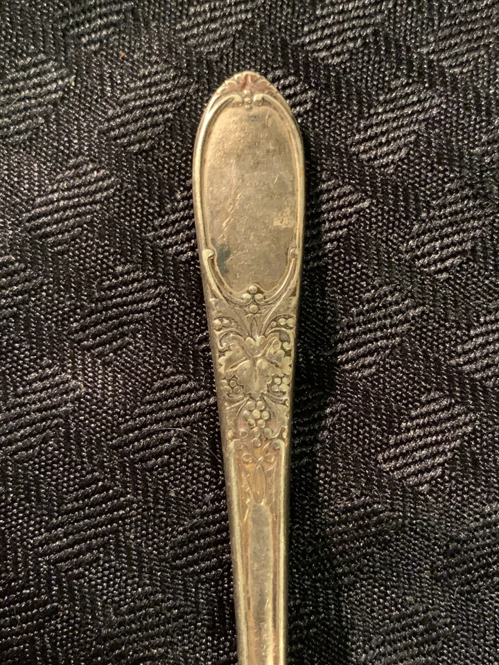 Cuchara de café Rogers Demitasse con placa de plata de uva borgoña Foto 2 de 4