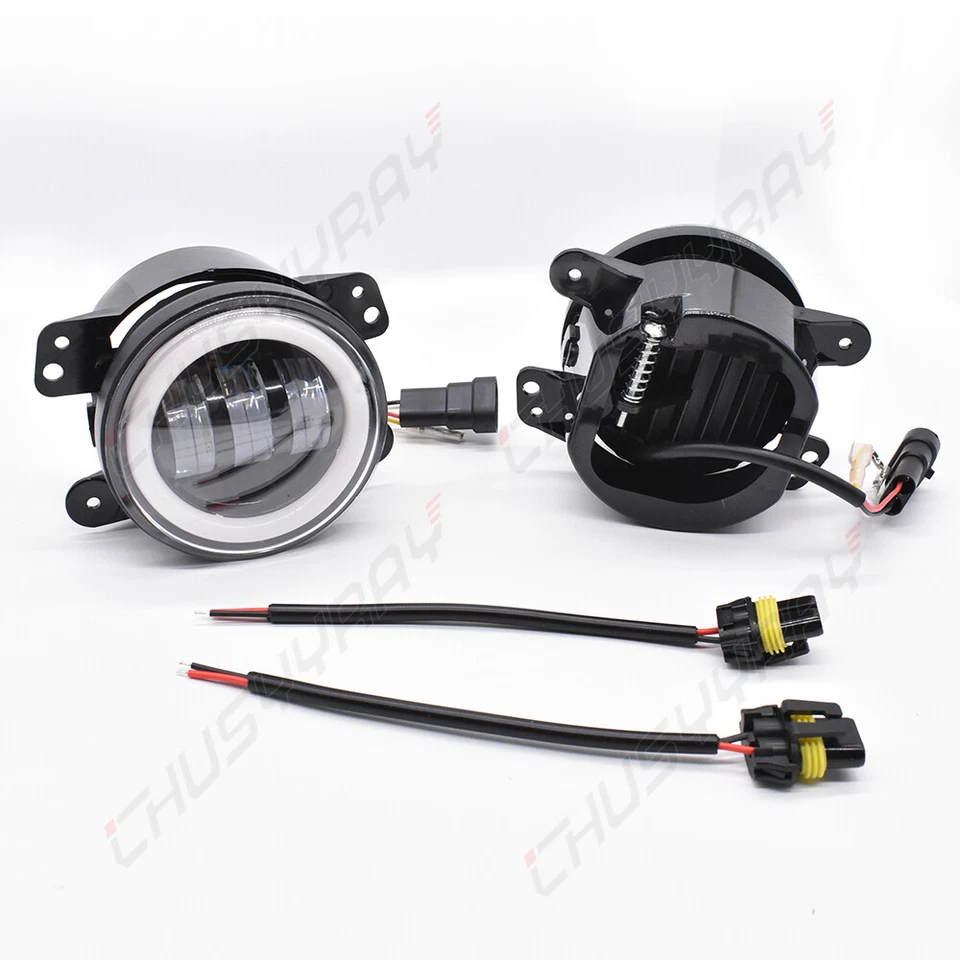 适用于 2007 - 2013 年 GMC Sierra 1500 2500 3500 对 4 英寸圆形 LED 防撞雾灯 DRL — 第 2/4 张图片