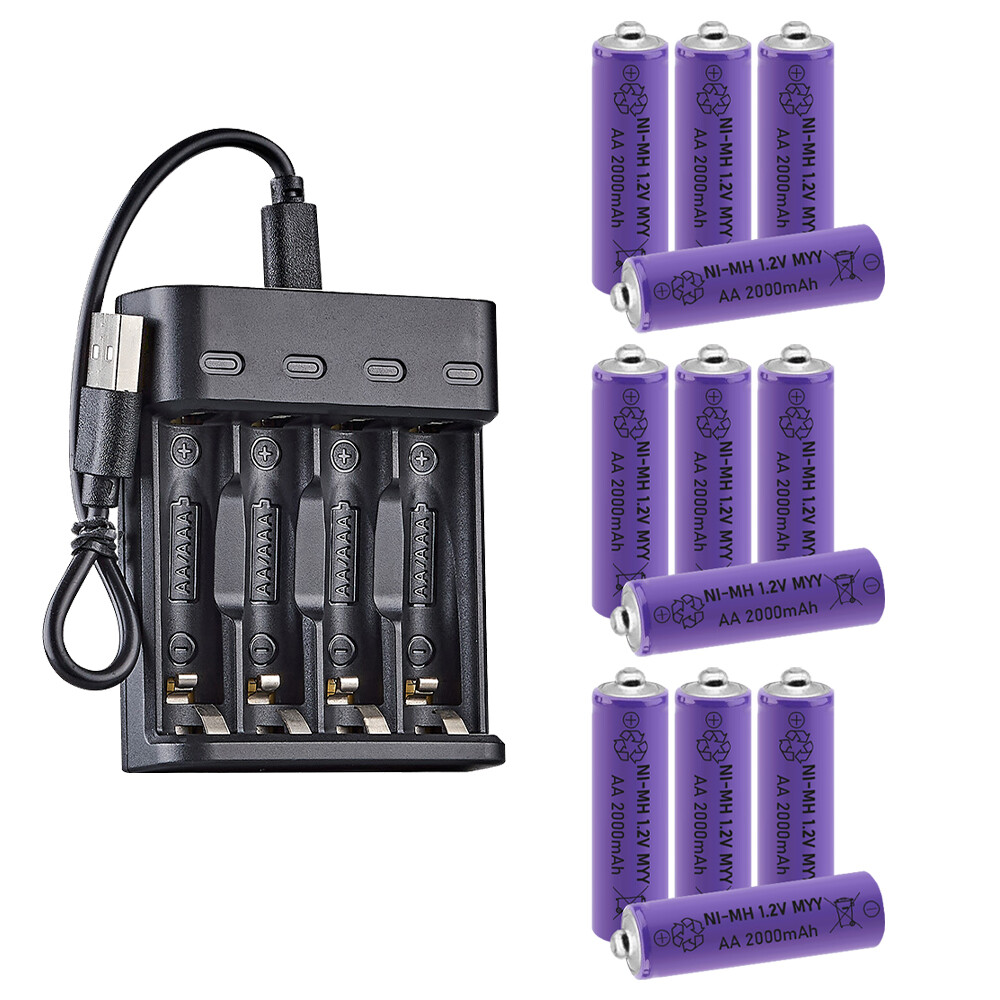 4-16Pcs 1.2V 2000mAh AA / AAA Rechargeable Batteries LED Light Battery lot