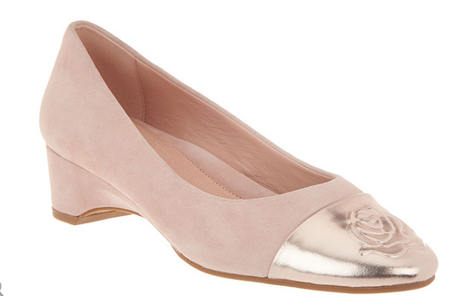 Taryn Rose Suede Wedge Pumps Babe Chai 