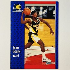 1991-92 Fleer Indiana Pacers Basketball Card #294 Sean Green Rookie Tc2. rookie card picture