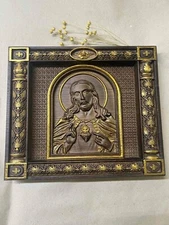 Wall wood christian icon religious Sacred Heart of Jesus modern home decor