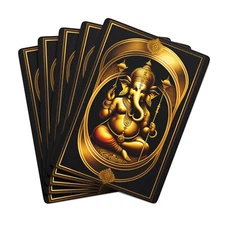 Gold Ganesha Playing Cards Hindu Ganesha Poker Cards