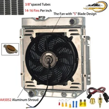 Radiator + Shroud + Fan Fits 1960-1966 Ford Mercury Econoline Base 2.4L-3.9L V8