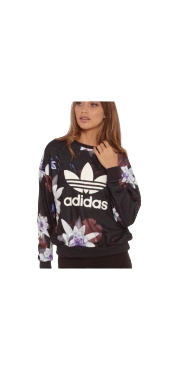 Adidas X Shinpei Naito Sweatshirt Size M Womens Lotus Flower