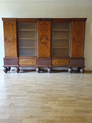 Bucherschrank Antik Schrank Vitrine Jugendstil Art Deco Wandschrank Massivholz Ebay