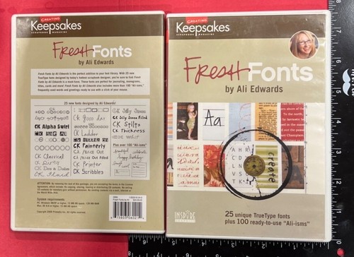 2006 Creating Keepsakes Scrapbook Magazine CD ROM Fresh Fonts by Ali Edwards