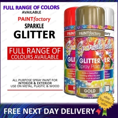 PAINT FACTORY, RAPIDE Glitter Effect Spray Paint Art Craft Picture Frames Decorative Creative 200ml-G1