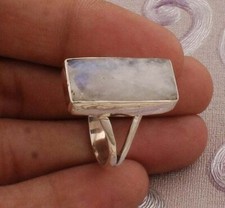 Natural Rainbow Moonstone Ring 925 Sterling Silver Ring For Wedding Gift Idea