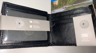 Columbia Leather Security Black Wallet Anti RFID 31co1627 for sale  