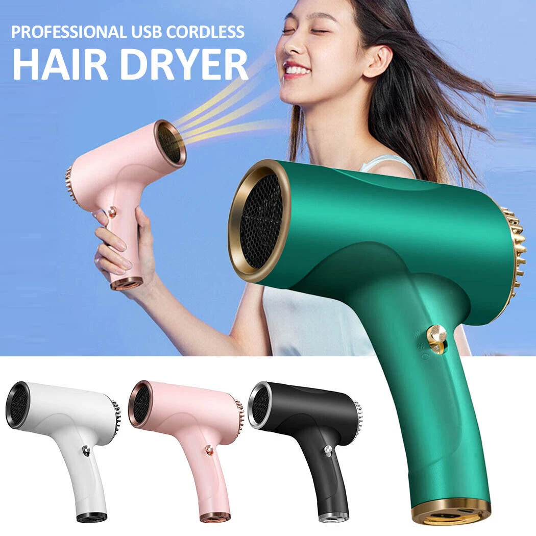 Portable Rechargeable USB Cordless Hair Dryer Versatile