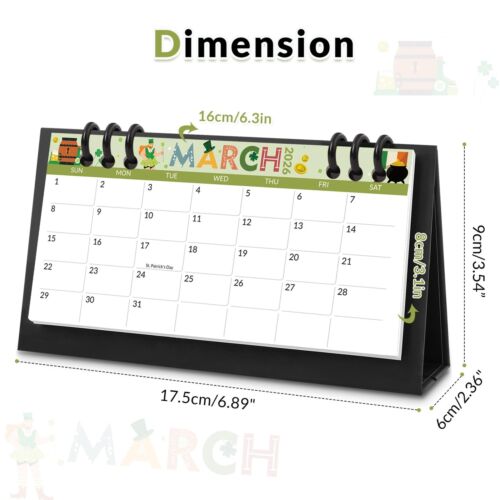 Small Desk Calendar 2025-2026 Festival Monthly Desktop Calendar - Runs From J... - Picture 5 of 8