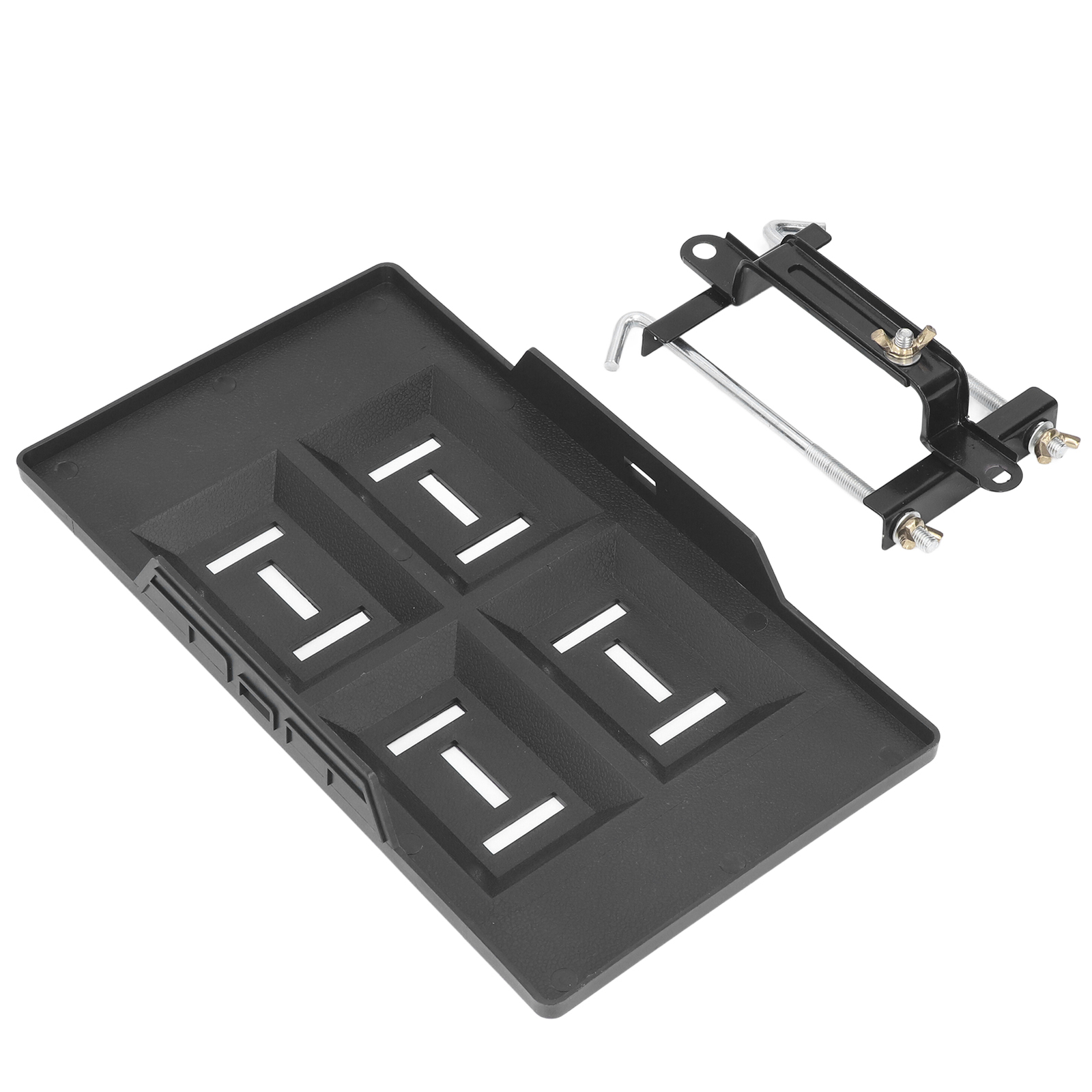 Car Battery Hold Down Tray Bracket Kit Height Black Sturdy Steady
