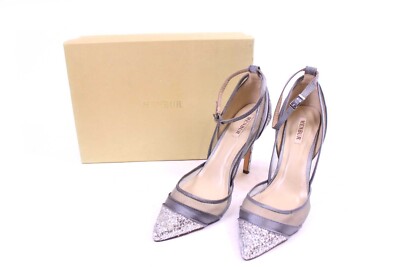 Menbur Damen Pumps Schuhe Gr. 38 Plata Silver Glitter High Heels Abendschuhe OVP