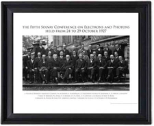 Top greatest physicists at the Solvay Conference 11x14 black picture frame