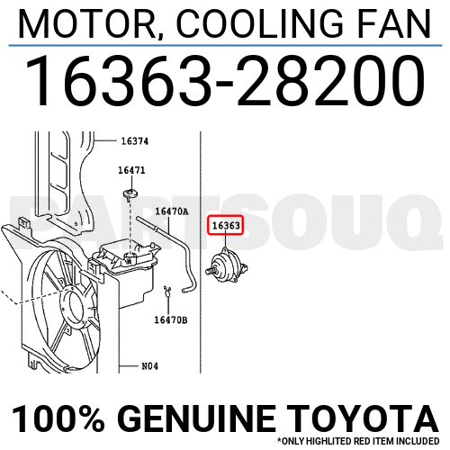 Wholesale High Quality Auto AC Radiator Cooling Fan Motor 16363-0M010 16363-28200 For Corolla Yaris Vios Lexus CT200H