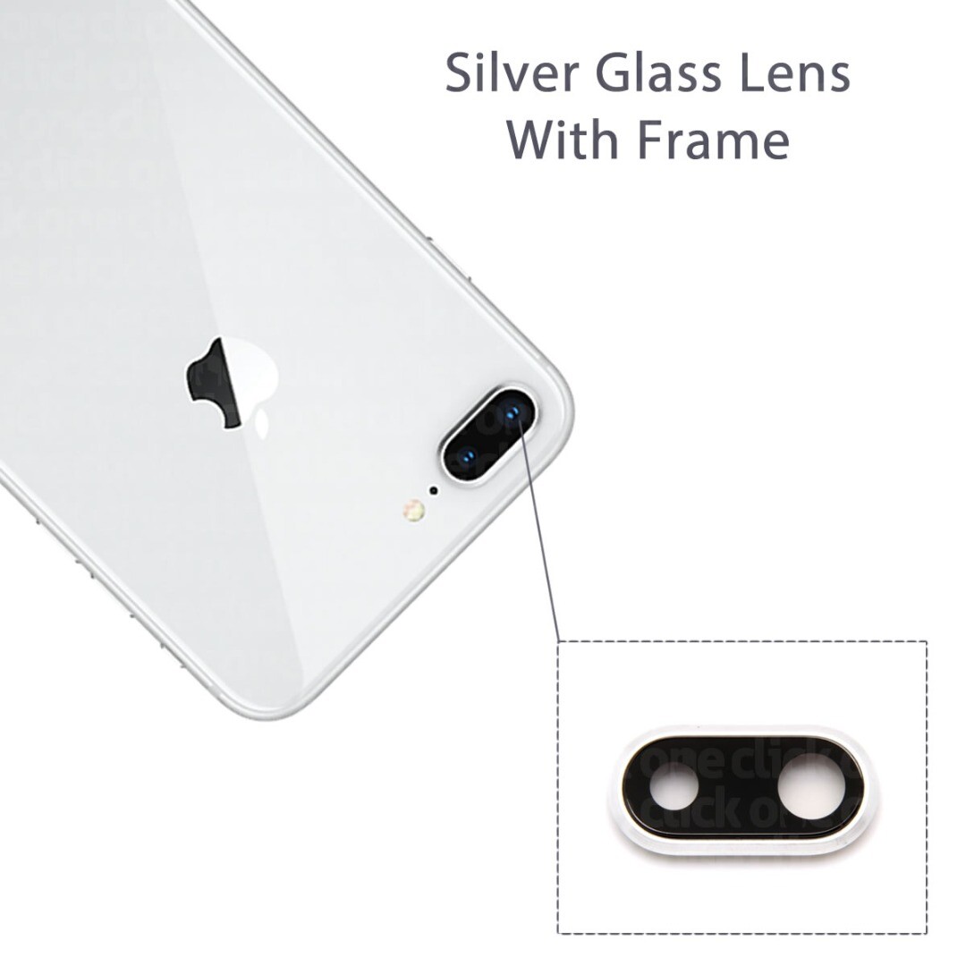 New Replacement REAL GLASS Camera Lens Cover for Apple iPhone 8 Plus 5.5'' - Sil