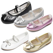 Little Girls Ballet Flats Shoes Toddlers Slip On Party Wedding Dress Shoes