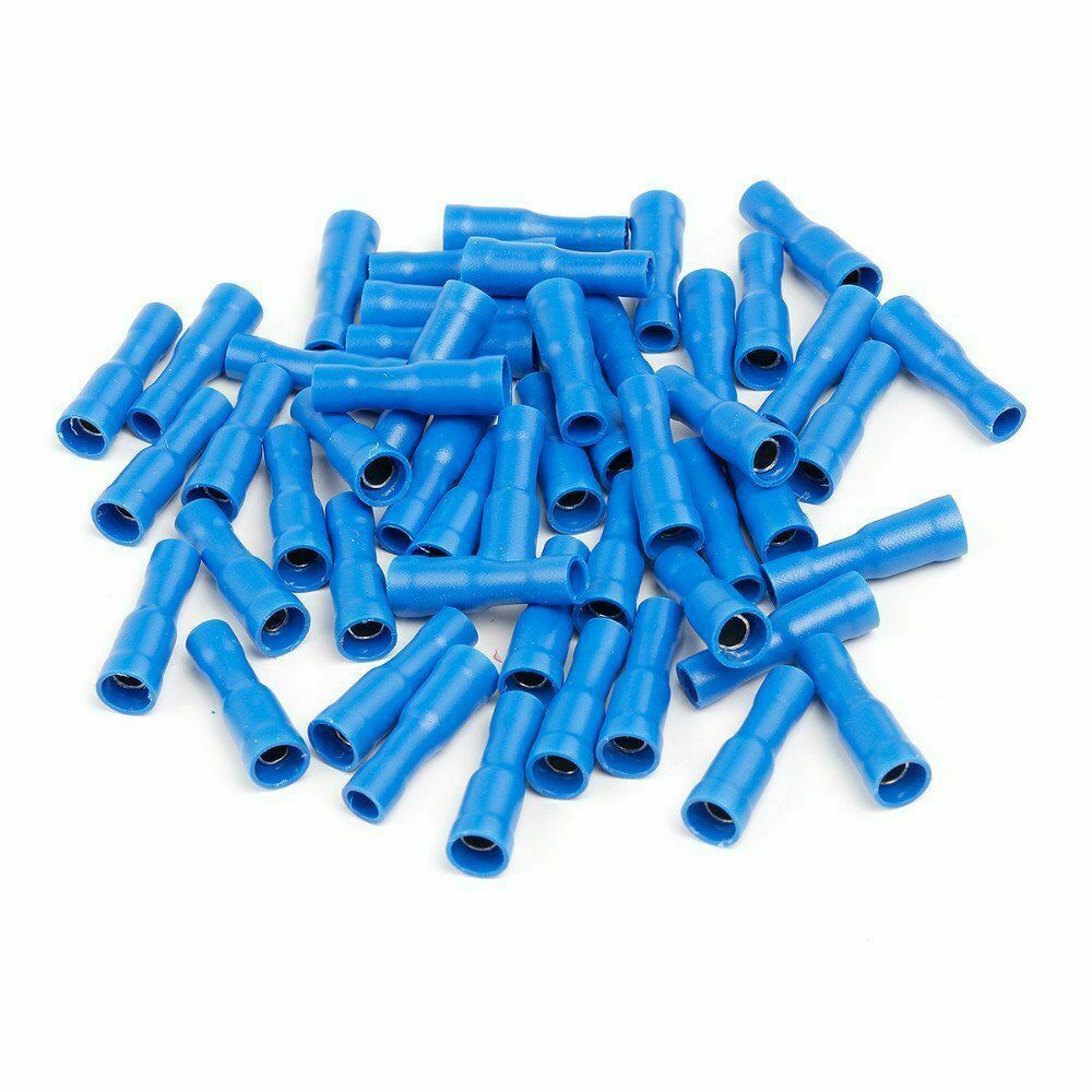 Blue Crimp Connectors 1,000 Blue Butt Connectors - Crimp Style Electrical Wire Terminals For 16-14 AWG Wire, Bulk Pack Copper 1000 Pack Terminals