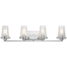 Kichler Alton 34in 4-Light Vanity Light Chrome Clear Seeded