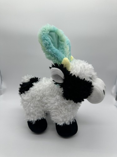 Dan Dee Plush Black White Holstein Cow Blue Green Bunny Rabbit Ears 11.5" - Picture 2 of 7