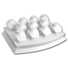 White Leatherette Jewelry Pendant Minature Bust Display Set - Holds 11 Pieces
