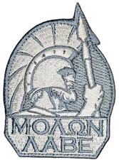 MSM MOLON LABE SPARTAN WARRIOR MILSPEC MONKEY TACTICAL ACU LIGHT  HOOK PATCH