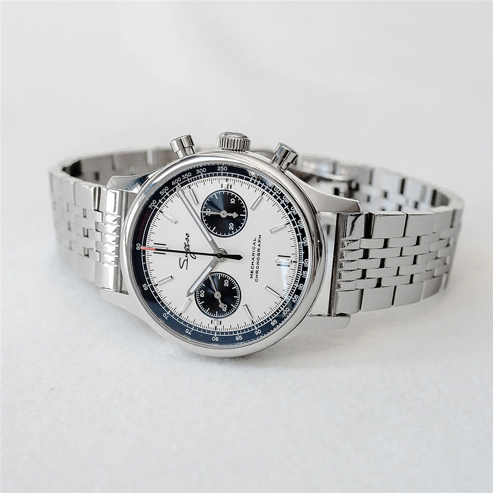 Sugess Chrono Heritage Panda Chrono Mechanical Watch SEAGULL 1963