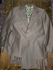 vintage 70s brown suit 42S pants 36x27