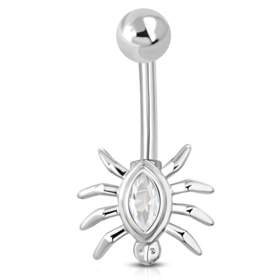 Edelstahl Piercing Bauchnabel G-1.6mm Banane Barbell Zirkonia belly y-ocm504