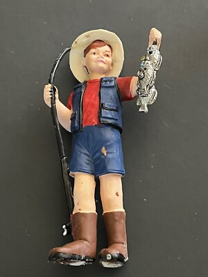 2007 Safari Ltd Camping Fishing Boy Figure Toby  3  pvc **Read Description **
