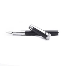S.T. Dupont D-INITIAL Fountain pen Black Resin Chrome Finish 260203