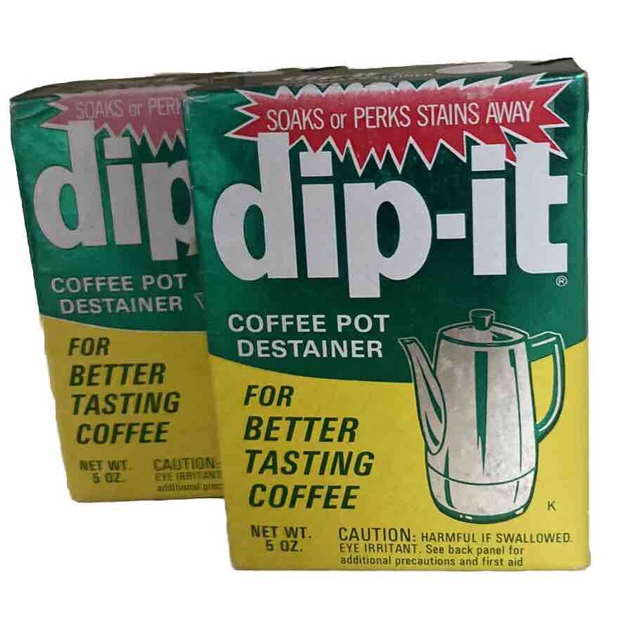 Dipit Coffee Pot Destainer 5 oz Powder NOS NEW Sealed 2 Boxes eBay