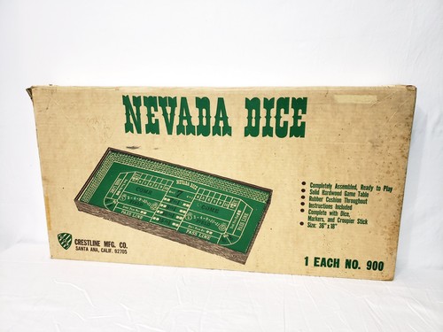 Vintage Nevada Dice Craps Game Crestline Mfg -Solid Wood Table Top EXC No. 900