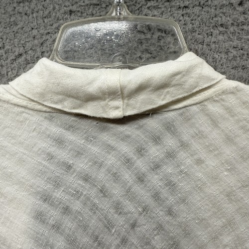 Chaqueta Cárdigan Cascada Frente Abierto 100% Lino Marfil Beige Lino Mujer’s Talla M - Imagen 10 de 10