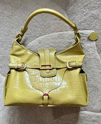The Find Apple Green  Handbag Leather Crocodile Gator Embossed Satchel Purse