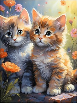 Tile Mural Double Trouble Fluffy Kittens Cats Kitchen Bathroom Wall Backsplash