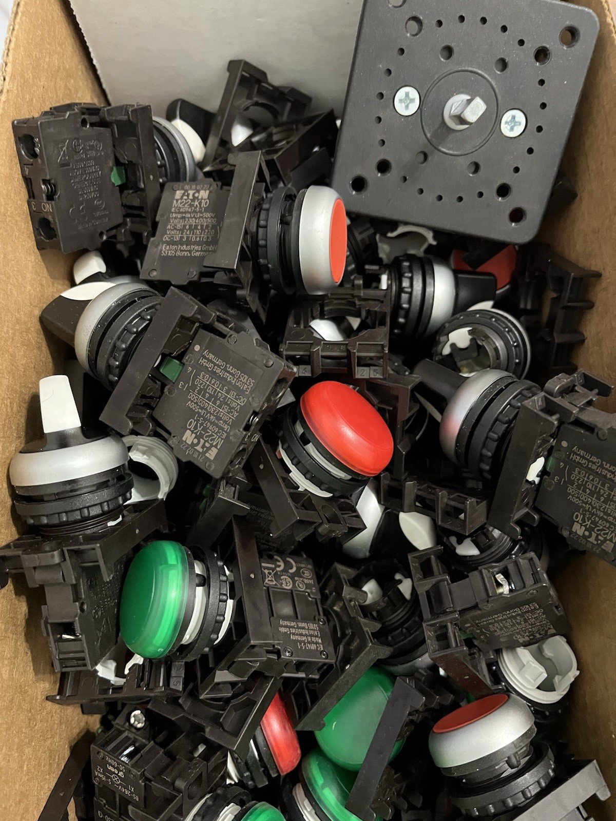 Large Assorted Push Button Parts Lot Eaton