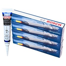 4x BOSCH Glühkerzen + LIQUI MOLY Fett für CITROEN C4 AIRCROSS ASX L200 TRITON