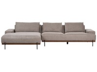 3-Sitzer Ecksofa L-FöRmig Braun Mit Chaiselongue Rechts Mehrere Kissen Mariferd