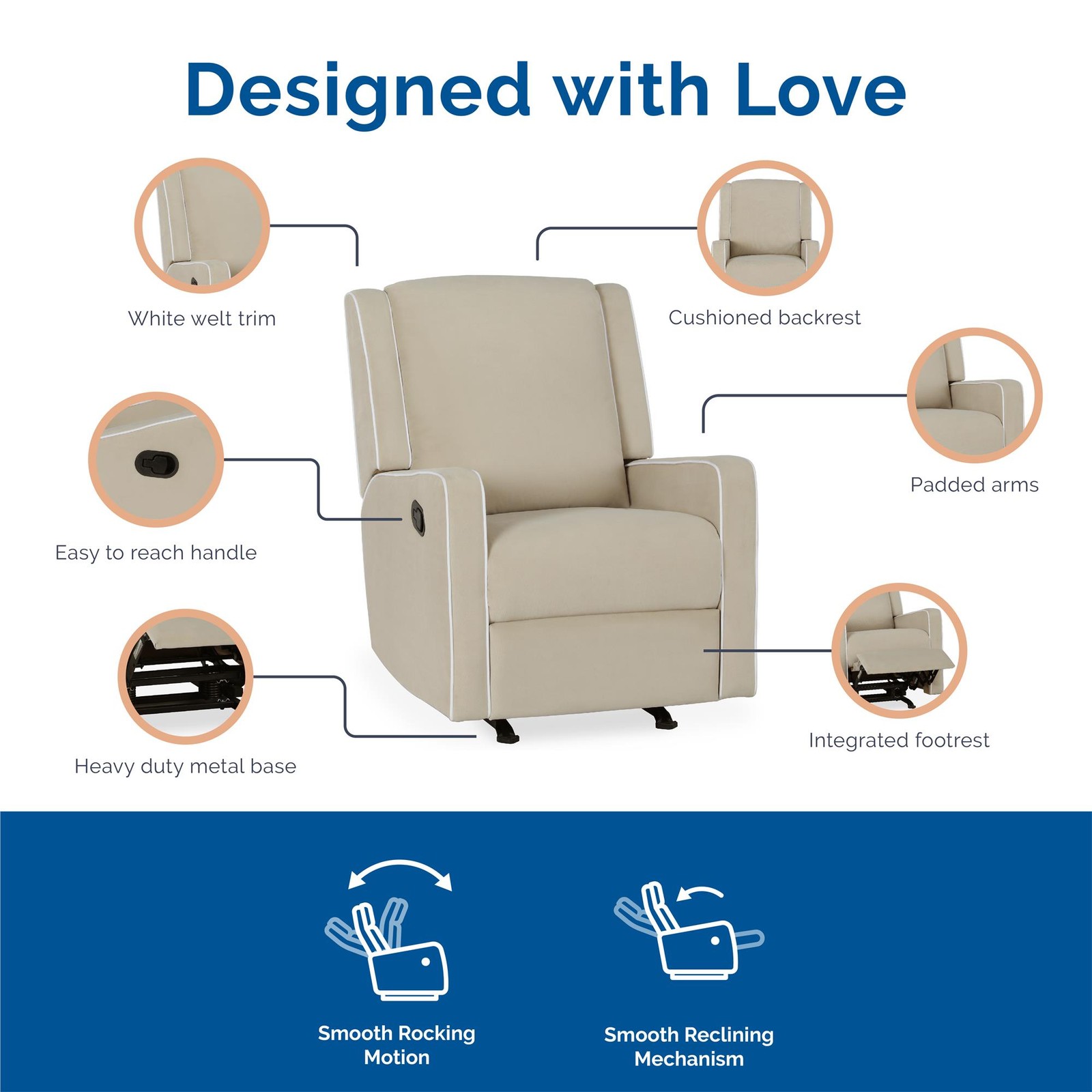 Baby Relax Robyn Nursery Glider Recliner Chair