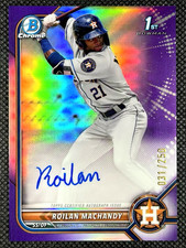 Roilan Machandy 2022 Bowman Chrome 1st Purple Refractor AUTO /250 ASTROS