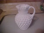 Vintage Fenton Milk Glass Hobnail White Jug Syrup Pitcher Pre-owned Collectibles