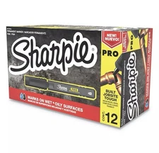 Sharpie 2018326 Pro Broad Chisel Tip Permanent Marker - Black (1-Dozen) New