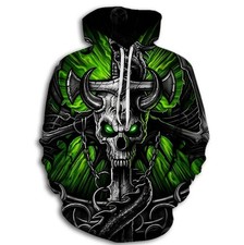 Dragon and Pierced Skull Hoodie