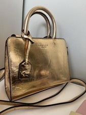 Radley Sought After Small Gold Grab with Crossbody Strap Place - VGC 