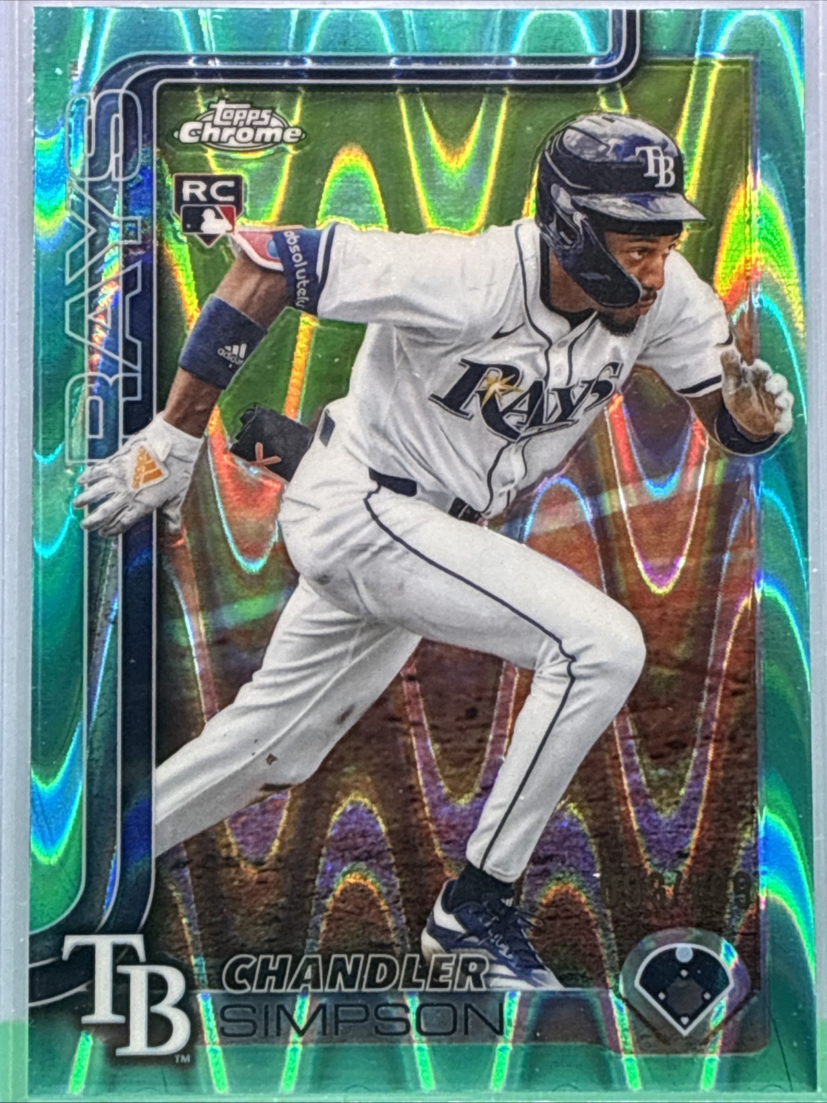 2025 Topps Chrome Update - Chandler Simpson #USC179 Aqua RayWave /199 (RC)