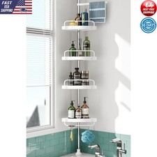 4 Tier Corner Shower Caddy Tension Pole Telescopic Shampoo Storage Organizer New