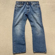 Levis 501 Jeans Mens 36x30 Blue Straight Leg Denim Mid Rise Button Fly USA