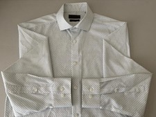 CALVIN KLEIN NWOT White Dominates Geometric Non-Iron Dress Shirt 15 32/33
